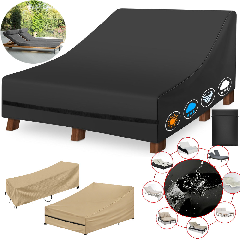 Outdoor Daybed Furniture - Penutup Kursi Santai Teras Lebar Ganda/Tunggal