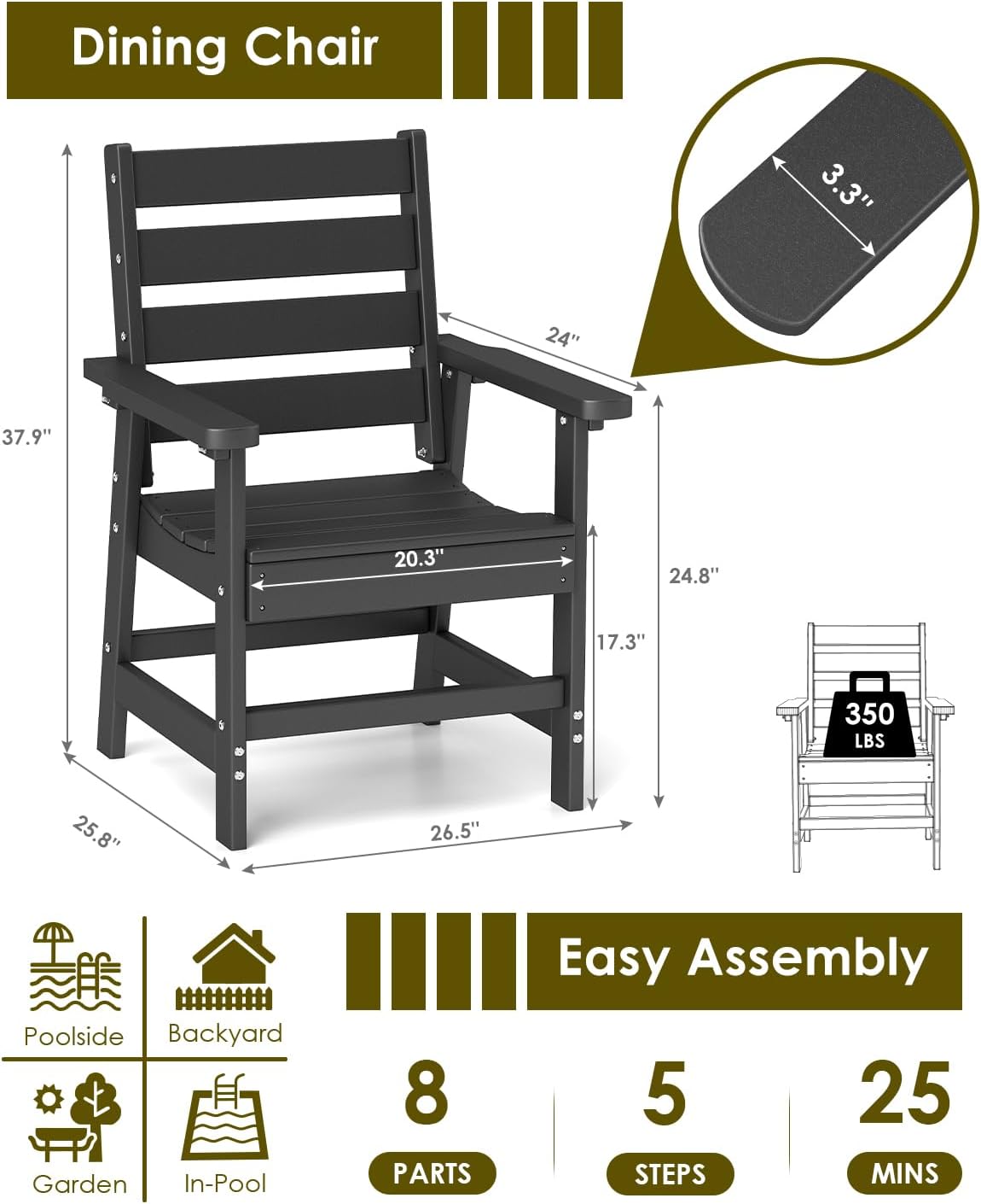 Set Kursi Makan Luar Ruangan H - Outdoor Furniture Metal ulasan dan harga