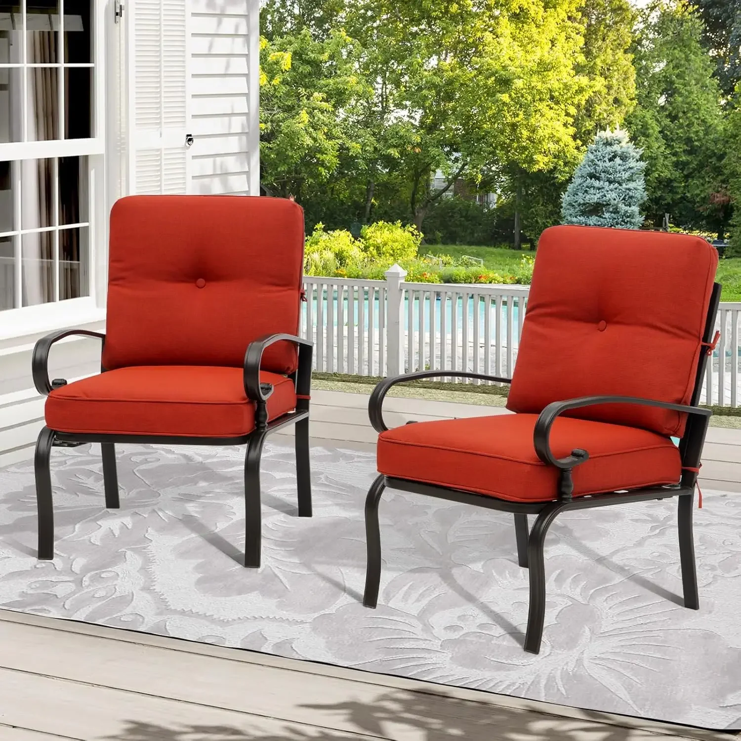 Kursi Bistro Logam Merah untuk - Outdoor Furniture Metal Chairs ulasan dan harga