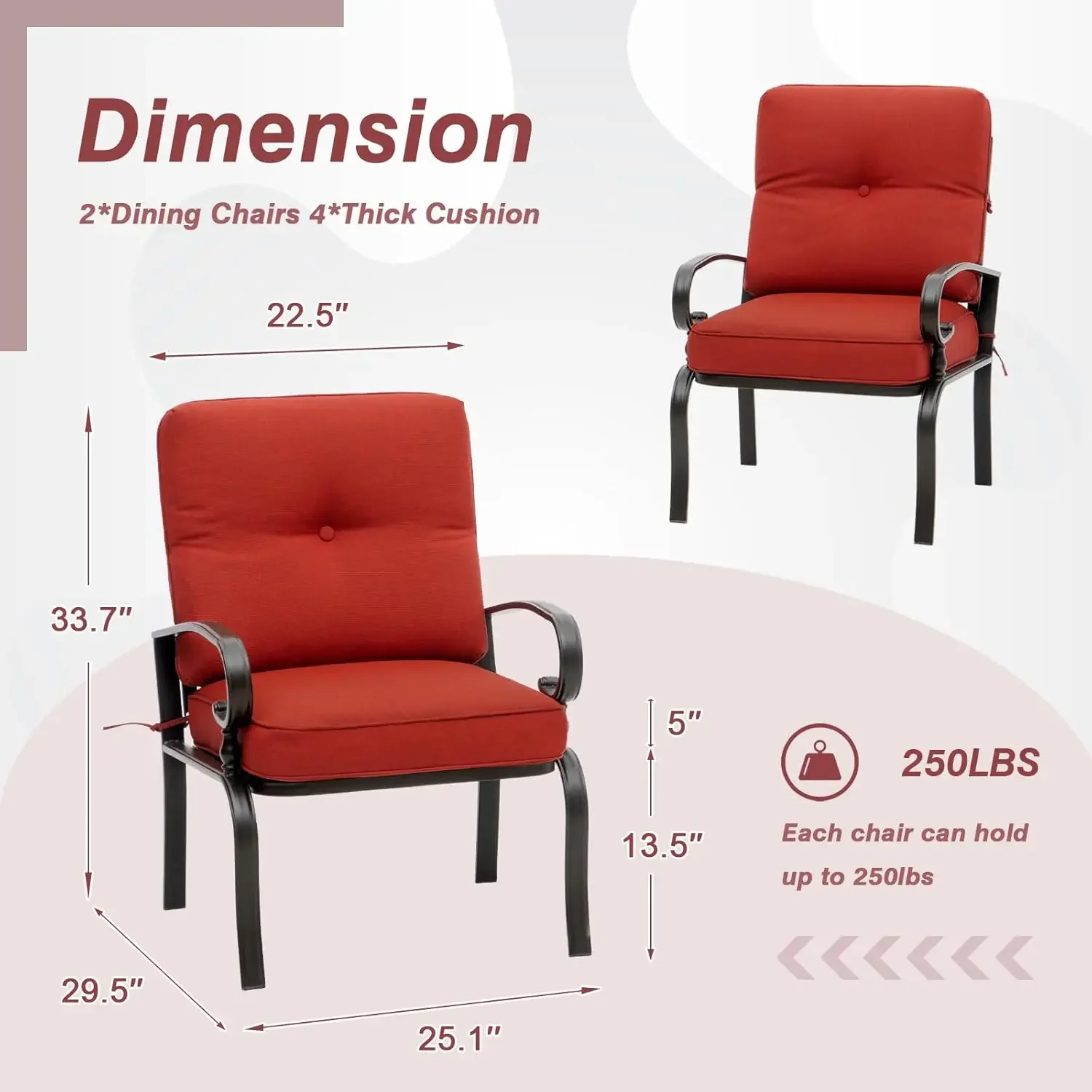 Kursi Bistro Logam Merah untuk - Outdoor Furniture Metal Chairs ulasan dan harga